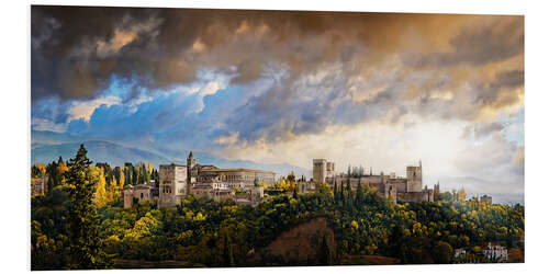 Tableau en PVC Alhambra at sunset