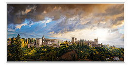 Wandbild  Alhambra bei Sonnenuntergang - Michael Rucker
