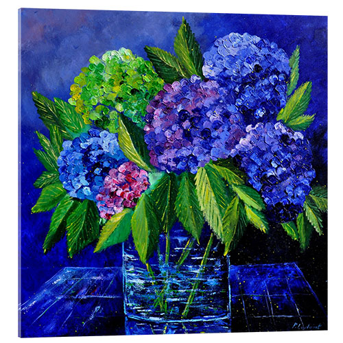 Akryylilasitaulu Hydrangeas