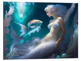 Magnettafel Meerjungfrau mit Fisch