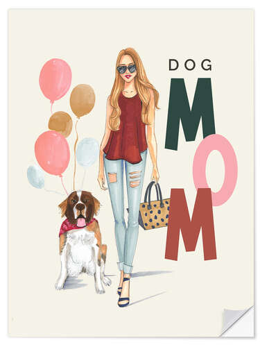 Wandsticker Hunde-Mama