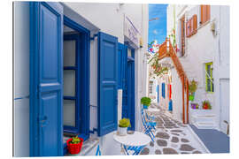 Gallery print Typical Greek Street Scene on Mykonos