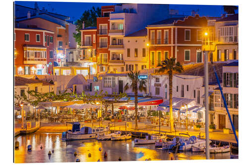 Galleriprint Cafes, restaurants and boats in the port of Menorca