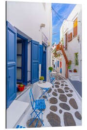 Magnettafel Straßencafé auf Mykonos