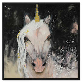 Gerahmter Kunstdruck Unicorn - Tanz mit Magie