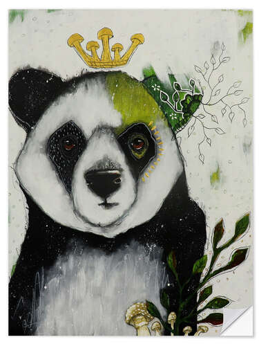 Sticker mural Panda with Crown