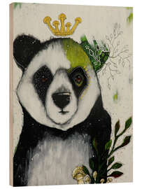 Cuadro de madera Panda with Crown