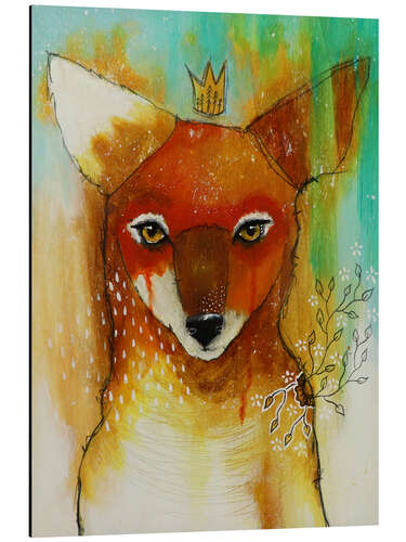 Tableau en aluminium Cute Fox King