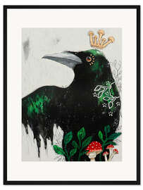 Gerahmter Kunstdruck Krähe - Melodie des Waldes