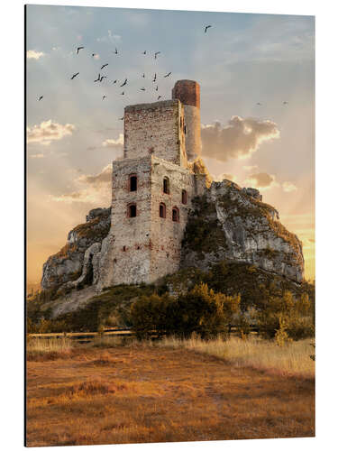 Aluminium print Castle Ruins at Sunrise