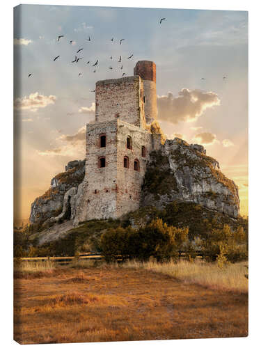 Quadro em tela Castle Ruins at Sunrise