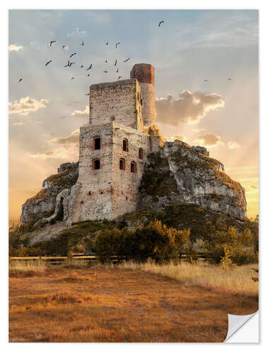 Vinilo para la pared Castle Ruins at Sunrise