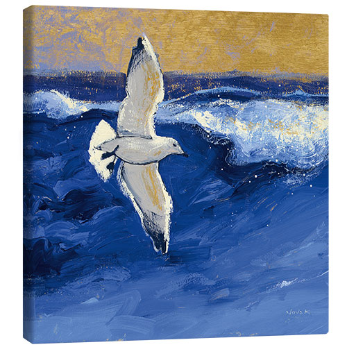 Canvas print Seagulls With Gold Sky II