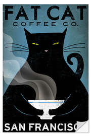 Wall sticker Cat Coffee