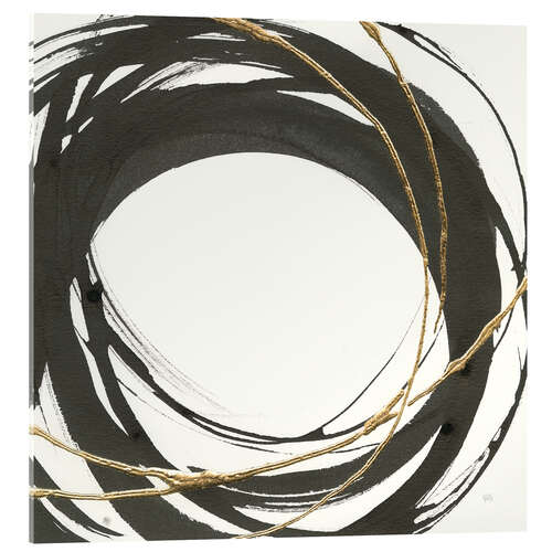 Tableau en verre acrylique Gilded Enso I