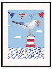 Gerahmter Kunstdruck Küstenvogel I