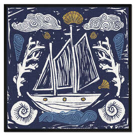 Gerahmter Kunstdruck Primitive Sea II