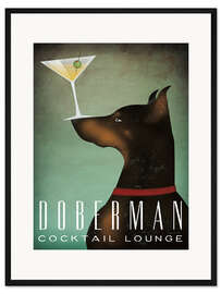 Gerahmter Kunstdruck Doberman Martini