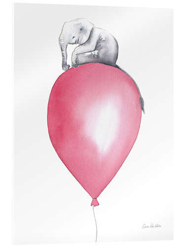 Akrylbilde Elephant on Pink Balloon