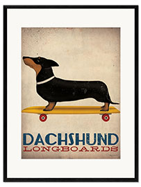 Impresión de arte enmarcada Dachshund Longboards - Ryan Fowler
