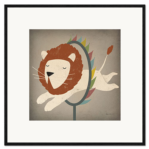 Plakat artystyczny premium w ramie Circus Lion