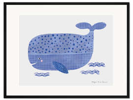 Gerahmter Kunstdruck Fröhlicher Wal