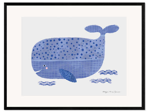 Kehystetty taidepainatus Happy Whale