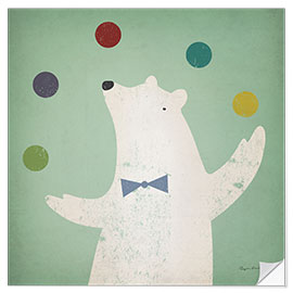 Selvklebende plakat Circus Polar Bear