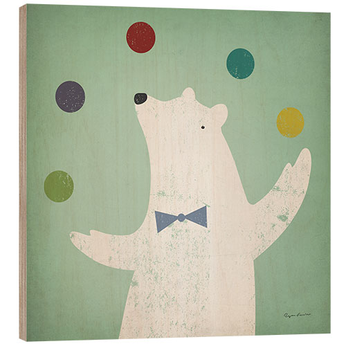 Wood print Circus Polar Bear