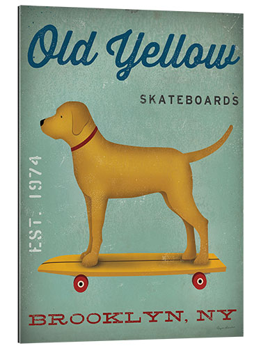 Gallery Print Golden Dog on Skateboard