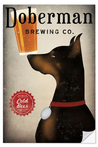 Selvklebende plakat Doberman Brewing Company