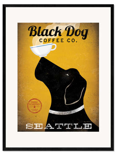 Impresión de arte enmarcada Black Dog Coffee Co. Seattle