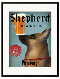 Kehystetty taidepainatus German Shepherd Brewing