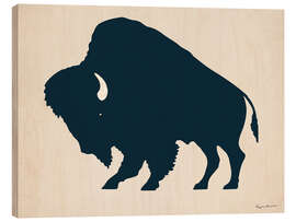 Holzbild Buffalo Bison