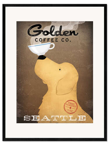 Kehystetty taidepainatus Golden Coffee Co. Seattle