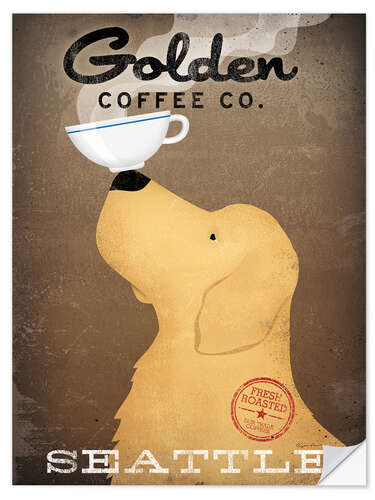 Selvklebende plakat Golden Coffee Co. Seattle