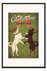 Gerahmter Kunstdruck Chihuahua Kantine