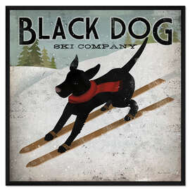 Gerahmter Kunstdruck Black Dog Ski Company