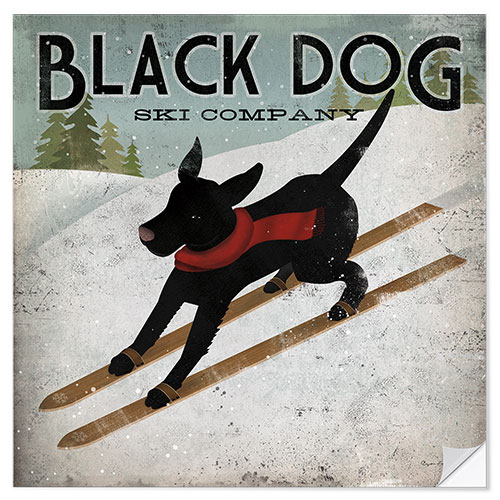 Sticker mural Black Dog Ski Company