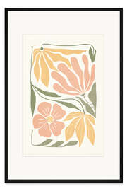 Gerahmter Kunstdruck Pastel Flowers on Beige II