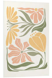 Foam board print Pastel Flowers on Beige III