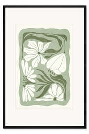 Gerahmter Kunstdruck Organic Green Florals III