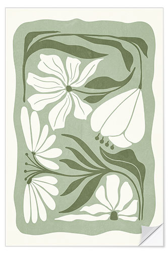 Sticker mural Organic Green Florals III