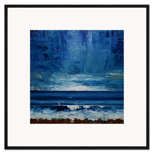 Gerahmter Kunstdruck Leuchtender Horizont am Meer