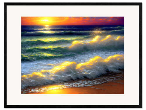 Kunsttryk i ramme Fantasy Sea Beach I