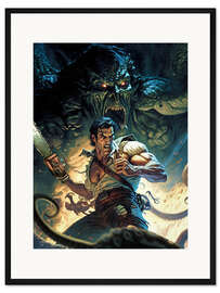 Gerahmter Kunstdruck Ash vs Cthulhu