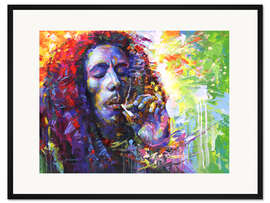 Gerahmter Kunstdruck Bob Marley II - Leon Devenice