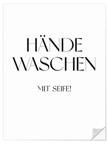 Sticker mural Hände Waschen mit Seife!