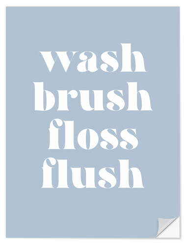 Vinilo para la pared Wash Brush Floss Flush II