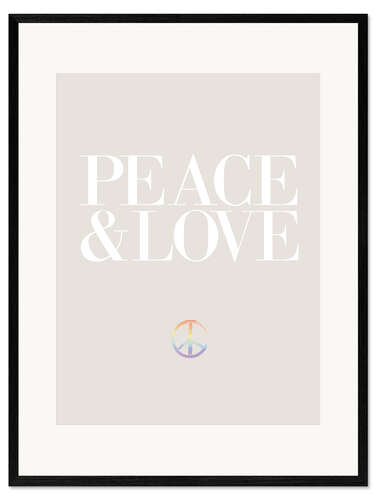 Kehystetty taidepainatus Peace & Love IV